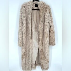 Forever 21 Black and Cream Faux Fur Jacket